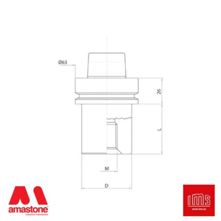 Cono portautensile HSK 50 E attacco 1/2 Gas - Lisec - IMS