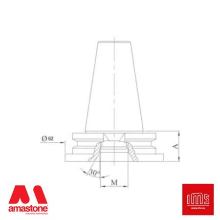 Cono portautensile ISO 40 attacco 1/2 Gas - Intermac, Bimatech e altri - IMS