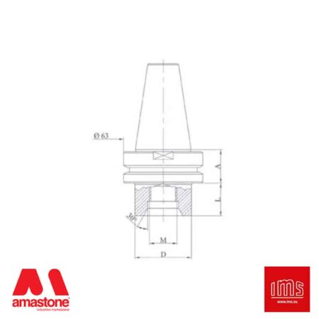 Cono portautensile ISO 40 attacco 1/2 Gas - Lovati - IMS