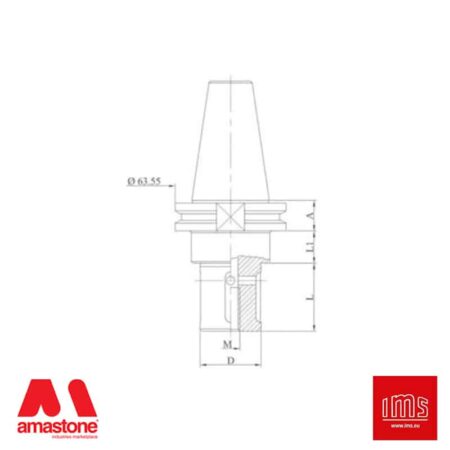 Cono portautensile ISO 40 per mole da profilo - Pedrini Cobalm e altro - IMS