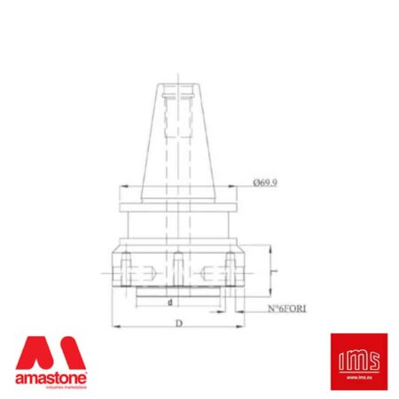 Cono portautensile ISO 40 per mole da ribasso - Agut Prussiani Nuovo Tipo - IMS