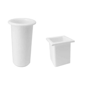 Portafiori A Mezzaluna Comil Plast Per Cimitero - Interno In Plastica Bianca, 16x12 Cm, Made In Italy - 2