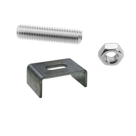 Kit Di Fissaggio Per Montaggio Vasche Sottotop Gancio Zincato + Dado + Grano Filettato 8 Pz