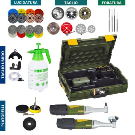 Superkit Lavorazione Ceramica Gres Porcellanato Mini Elettroutensili Proxxon