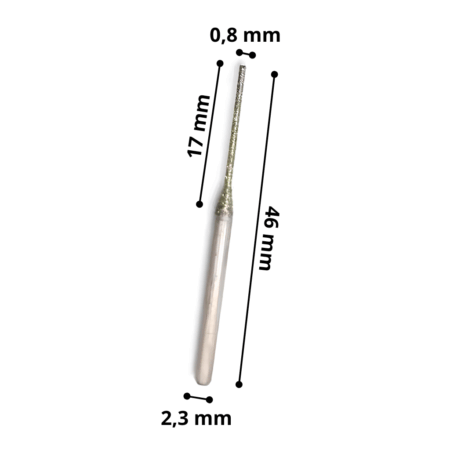 Punta Diamantata Cx Diametro 0,8 Mm Altezza Utile 17 Mm