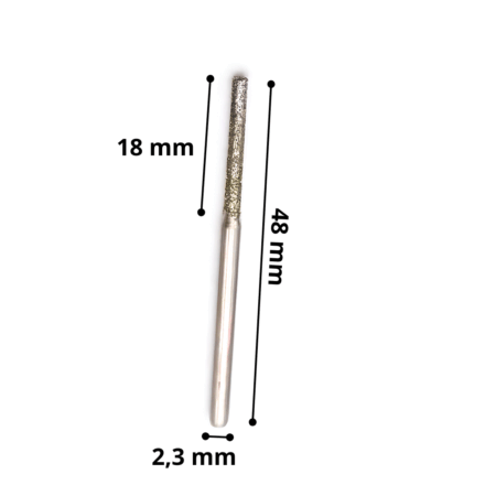 Punta Diamantata Cx Diametro 2,3 Mm Altezza Utile 18 Mm
