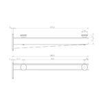 Coppia Di Staffe Di Sostegno Lunghezza 38 Cm Disegno Con Misure