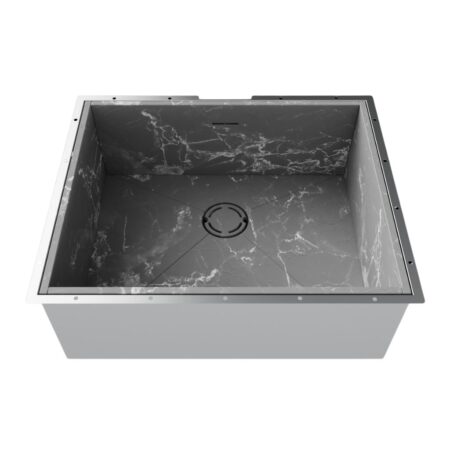 Vasca In Acciaio Inox Lavello Cucina Con Piletta Integrata Sintesi 2