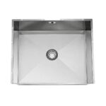 Vasca In Acciaio Inox Lavello Cucina Con Piletta Integrata Totalmente Da Rivestire Fondo Diamantato Foro Centrato
