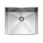 Vasca In Acciaio Inox Lavello Cucina Con Piletta Integrata Totalmente Da Rivestire Fondo Diamantato Foro Decentrato