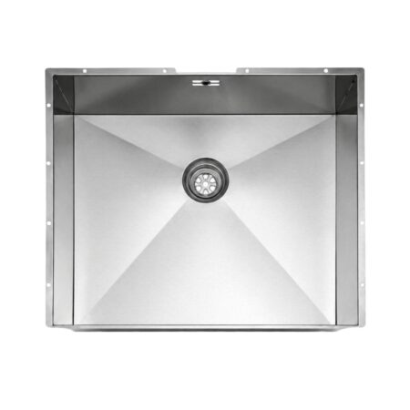 Vasca In Acciaio Inox Lavello Cucina Con Piletta Integrata Totalmente Da Rivestire Fondo Diamantato Foro Decentrato