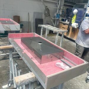 Vasca In Acciaio Inox Lavabo Bagno Pareti Perimetrali Da Rivestire Possibilità Di Aggiungere Il Fondo Vasca